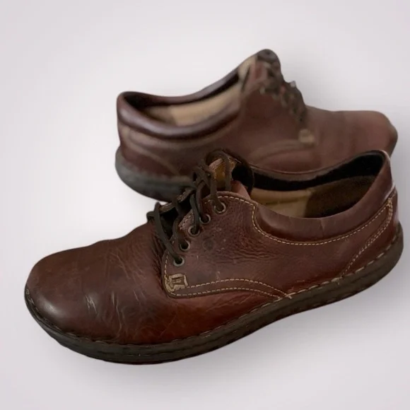 Born Brown Leather Lace Up Oxford Classic Comfort Shoes Women’s Size 9.5 - Picture 1 of 11